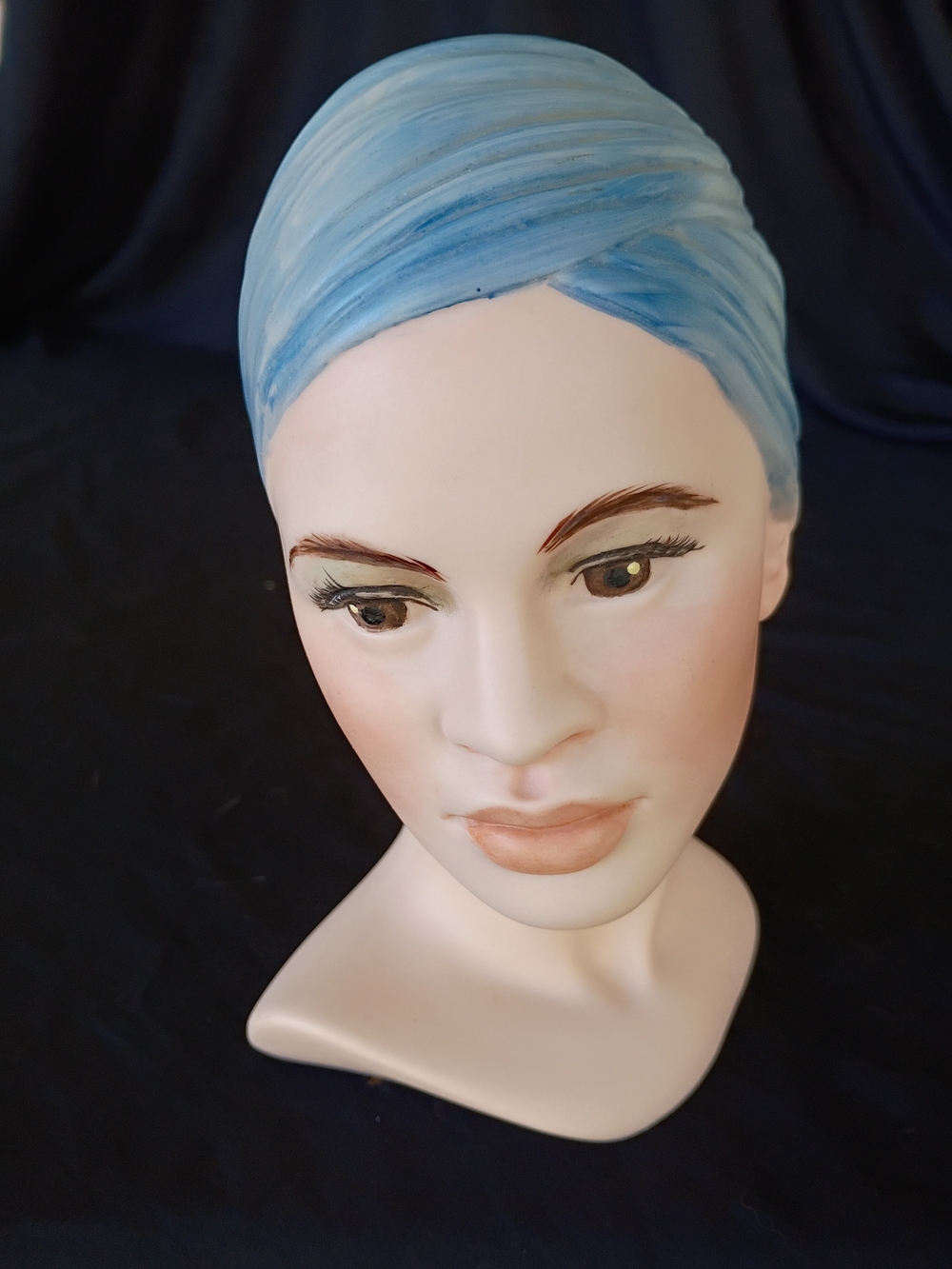 Vintage Hand Painted Beautiful 7" Bust of a Women Holland Mold